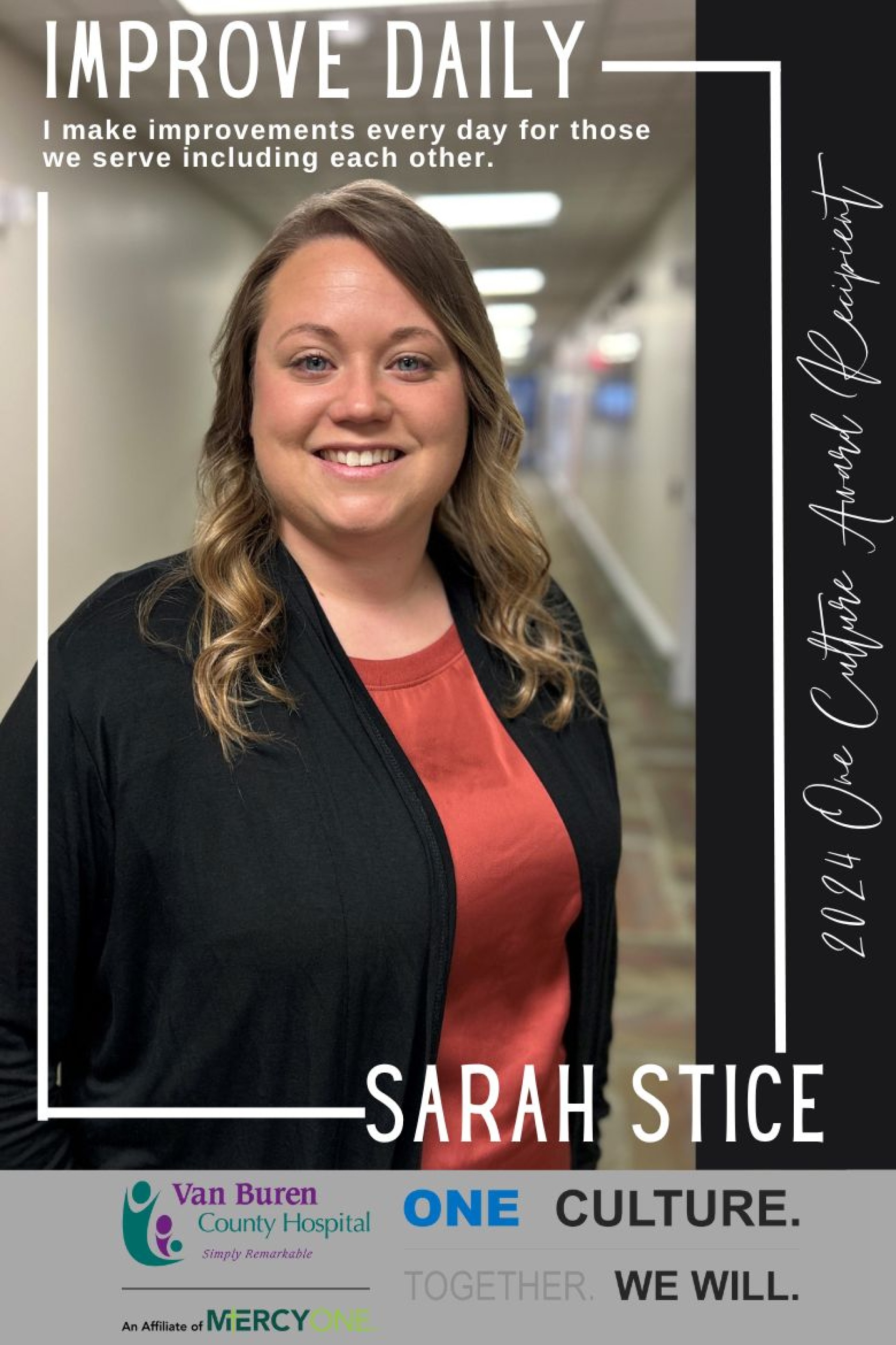 Sarah Stice: Improve Daily One Culture Award recipient.